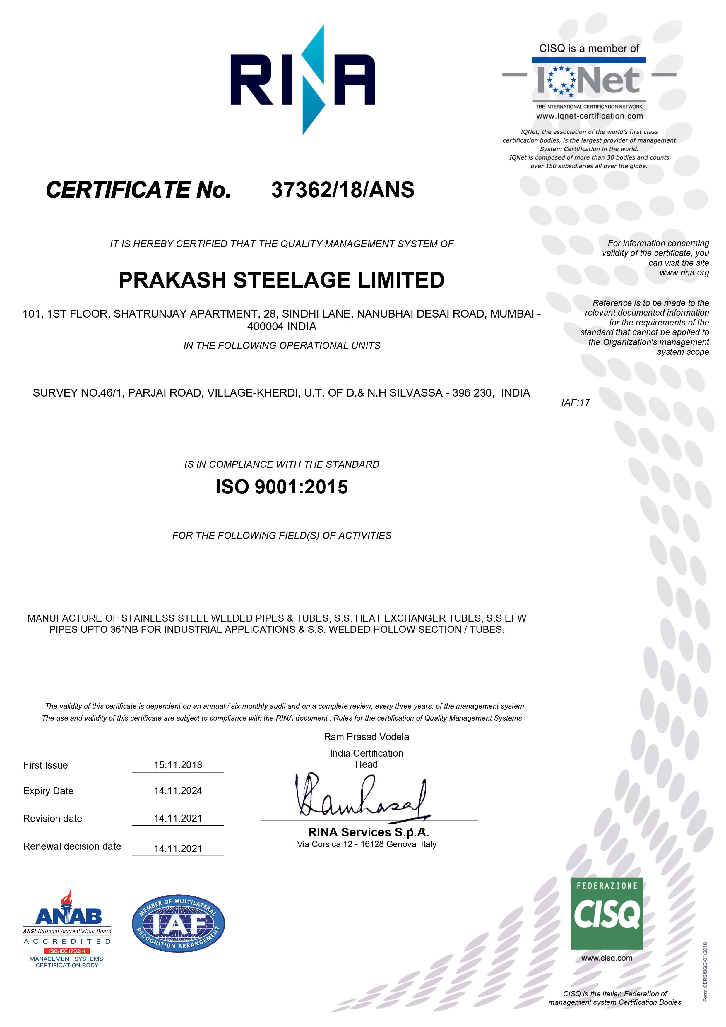 certificate